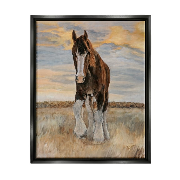 Stupell Colt Horse Farmhouse Animal Animals & Insects Painting Black Floater Framed Art Print Wall Art