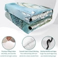 thumbnail image 4 of Twin XL Quilt Set 68''x98'', Sea Turtle Coastal Lightweight Summer Bedspread Coverlet Set with 2 Pillow Shams, Summer Beach Teal Coral Starfish Breathable All Season Quilt Bedding for Dorm/Guest Room, 4 of 9
