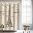 thumbnail image 5 of Paris Eiffel Tower Shower Curtain for Bathroom, Romantic Paris Shower Curtain Set Waterproof Fabric Bathtub Curtain Decor with 12 Hooks, 72x72 inches, 5 of 6