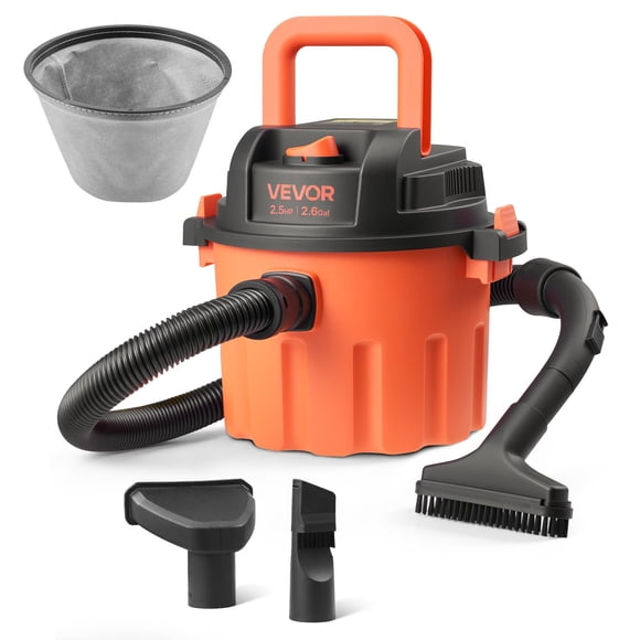 Aspirador en seco VEVOR 2.6 galones 2.5HP 800W negro naranja