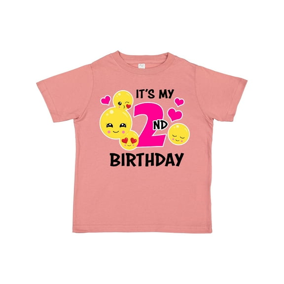 Inktastic Its My 2nd Birthday with Smiling Emoticons Girls Toddler T-Shirt