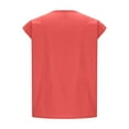 thumbnail image 5 of Wyobmus Linen Tank Tops for Women Sleeveless Loose Cotton Tops Button Down Crewneck Casual Summer T Shirt S-3X Watermelon Red, 5 of 6