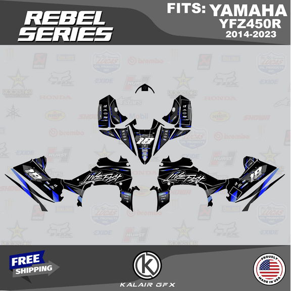 Kalair GFX Graphics Kit for Yamaha ATV YFZ450R Rebel Series