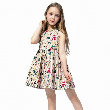 

Toddler Dress Summer Sleeveless Fashion Painting Princess Dress Fashion Outwear Child Leisure Outwear