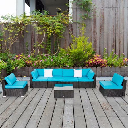 Kinbor 7pcs Outdoor Patio Furniture Sectional Pe Wicker Rattan Sofa Kinbor 7pcs Outdoor Patio Furniture Sectional Pe Wicker Rattan Sofa Set