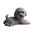 thumbnail image 2 of Figura de perro en miniatura, adorno de escritorio de resina, linda decoración para tablero de automóvil. mentira gris, 2 of 9