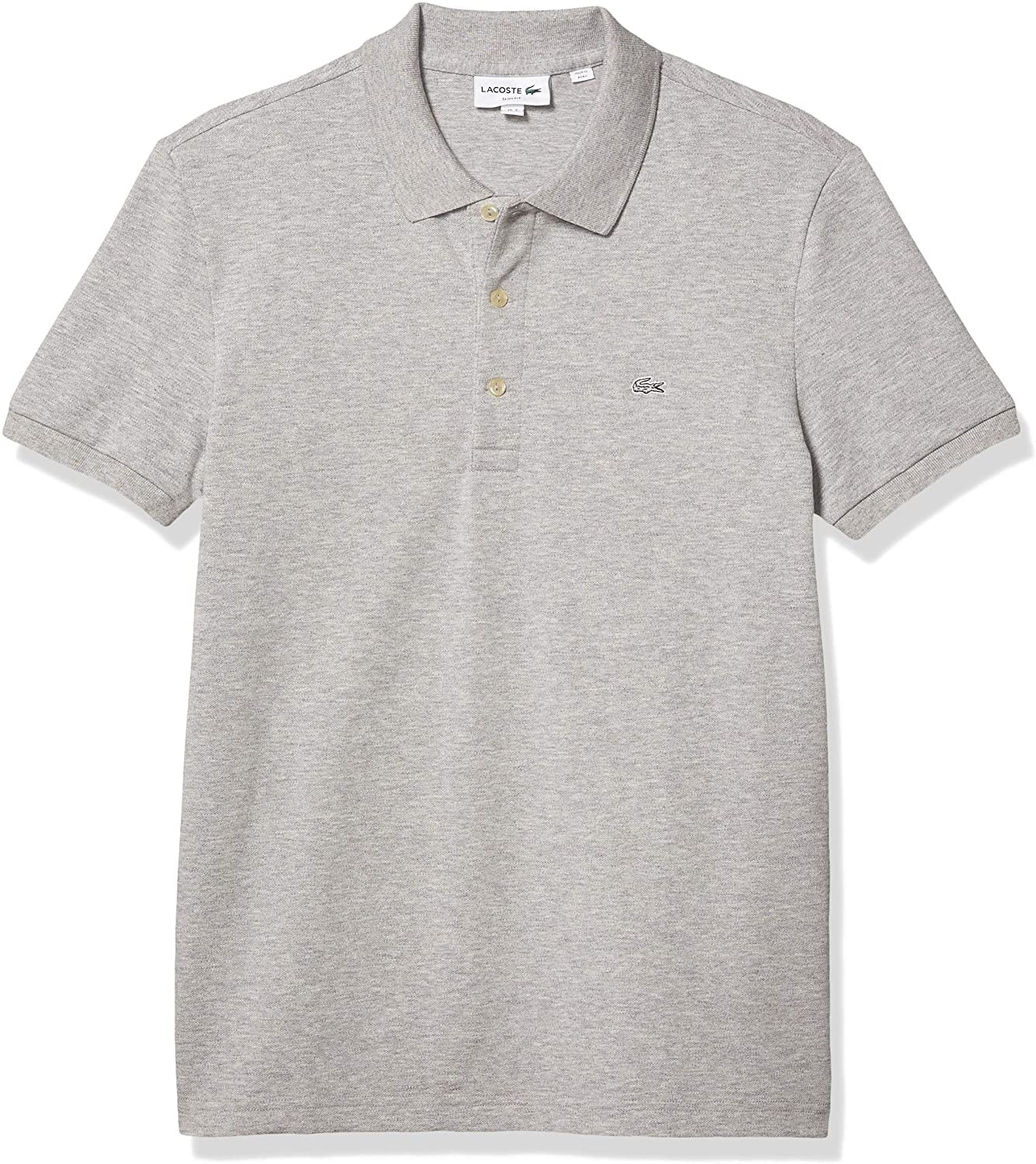 men's slim fit lacoste polo shirt in stretch petit piqué