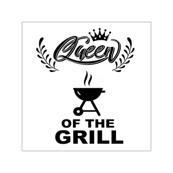 Queen of the Grill BBQ Barbecue Square Vinyl Stickers