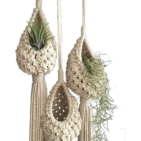 Cheers.US 2Pcs Hanging Planter Indoor for Air Plant Small Plants, Bohemian Home Decorative Room Décor Garden Indoor Jungle, Hanging Planters