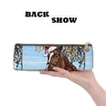 thumbnail image 2 of Naloa Christmas Horse Print Leather Pencil Case - Portable Big Capacity Pencil Pouch Organizer Bag Stationery Bag for Work & Office Pencil Pen Case, 2 of 5