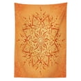 thumbnail image 3 of Ambesonne Leaf Tablecloth Rectangular Table Cover, Orange Mandala, 52"x70", Orange, 3 of 4