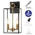 thumbnail image 4 of C Cattleya 14.5in 2-Light Dusk to Dawn Dark Bronze Finish Brass Outdoor Wall Lantern, 4 of 9