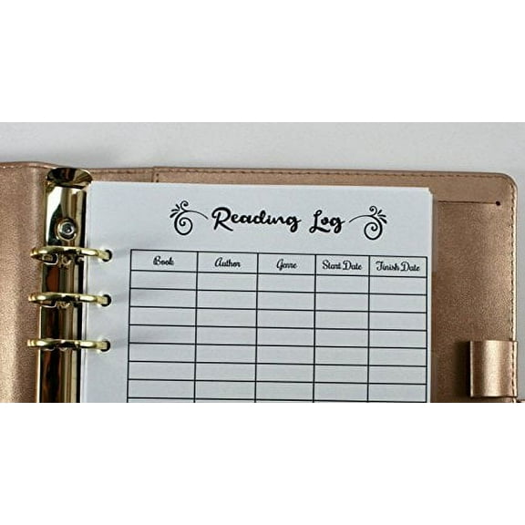 Reading Log for A5 Planners