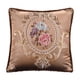thumbnail image 2 of Cojín de flores con relieve europeo | Cojín cuadrado de algodón de 48 x 48 cm | Respaldo para sofá y cama | Colores azul, beige, rojo y café, 2 of 5