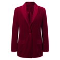 thumbnail image 1 of Vedolay Womens Tops Womens Blazer Suit Open Front Long Sleeve Fitted Ruffle Casual Office Jacket,Red M, 1 of 5