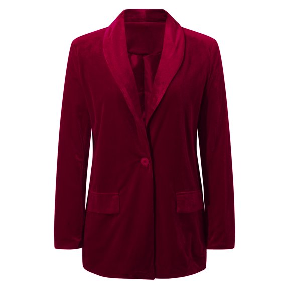 Vedolay Jackets for Women Women's Suits Fall Coats Plus Size Casual Long Sleeve Lightweight Jacket,Red S