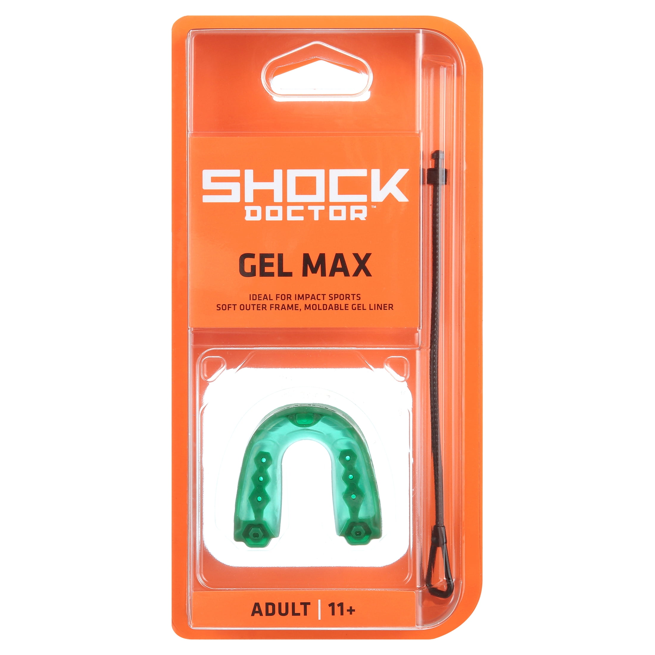 Shock Doctor, Gel Max Mouthguard, Adult, Green