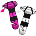 thumbnail image 1 of W829 Car Window Breaker Tool, 3-in-1 Emergency Escape Tool with Window Breaker and Seat Belt Cutter, Safety Emergency Car Escape Tool for Car, Electroplating Pink and Electroplating Silver, 1 of 1
