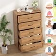thumbnail image 3 of Vabches Farmhouse 5 Drawer Dresser with Metal Handle, Tall Wood Chest of Drawers for Living Room Bedroom,Yellow, 3 of 8