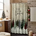 thumbnail image 3 of Christmas Shower Curtains Christmas Tree Buffalo Plaid Bath Curtain Snow Scenery Waterproof Seasonal Bathroom Shower Curtain Set with Hooks Decoration 72 x 78 Inches, 3 of 8