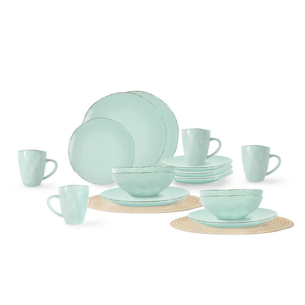 Vajilla TOVE para 4 Personas - Ceramica Verde 16 piezas