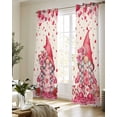 thumbnail image 5 of Valentine's Day Sheer Curtains 84 Inch Length 2 Panels Set for Living Room/Bedroom, Pink Gnomes Love Roses Romantic Beige Kitchen Curtains Grommet Semi-Sheer Curtains Window Treatments 42"x84"x2, 5 of 7