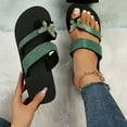 thumbnail image 3 of Oyedens Footbed Sandals For Women Crystal Butterfly Wedge Platform Flip Flop Dress Flatform Slides, 3 of 6