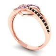 thumbnail image 2 of Solitaire with Accents Engagement Ring for Women - 0.22ct Simulated Alexandrite in 14K Rose Gold Promise Ring, 2 of 6