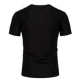 thumbnail image 4 of Nrmvnmi Mens Short Sleeve T Shirts Casual Solid Color Crew Neck Basic Cotton Hip Hop Tee Summer Tops Independence Day, 4 of 5