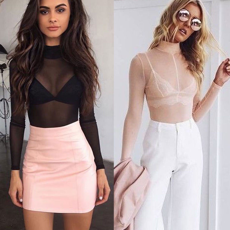 Blouse Sheer Mesh Fish Net 