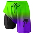 thumbnail image 3 of YAYUBA Black Swim Trunks Men 2 In 1 with Compression Liner Quick Dry Breathable Drawstring Bathing Suit Light Stretch Lined Summer Beach Men Swim Brief, 3 of 4