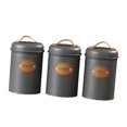 thumbnail image 4 of 3 botes herméticos para cocina, tapa hermética, elegante organizador de té, multifunción. gris, 4 of 9