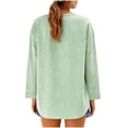thumbnail image 4 of cocolona Womens Linen Blouses for Women Long Sleeve V Neck Striped Shirts Loose Casual Button Down Fall Tops, 4 of 6