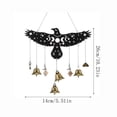 thumbnail image 2 of ZENGSS Raven Witch Bells Wall Hanging Witchy Moon Phase Decor Celestial Gothic Pagan Christmas Halloween Yule Savannah Winter Solstice Spiritual Protection Decor for Home Altar House Warming Gift-A, 2 of 9
