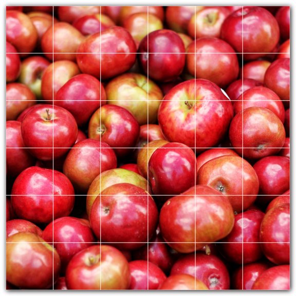 Picture-Tiles.com: Fruit Ceramic Tile Wall Mural WAL500692-66S. 25.5"W x 25.5"H using (36) 4.25" x 4.25" Ceramic Tiles-Satin Finish