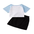 thumbnail image 3 of Kids Girls 2-Pieces Outfits Butterfly Short Sleeve T-shirt + Skirt Set, 3 of 6