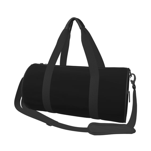 Fotbe Black Bolsa Deportiva de Lona Plegable con Estampado, Bolsa de Gimnasio con Bolsillo Seco/Húmedo, Bolsa de Viaje Ultraligera de Gran Capacidad