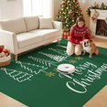 thumbnail image 2 of Merry Christmas Washable Area Rug 9 x 12 ft Rustic White Xmas Tree Snowflakes Green Backdop Soft Non‑Slip Rugs Stain Repellent Indoor Mats for Expansive Great‑Room, Living‑Dining Open Space, 2 of 9
