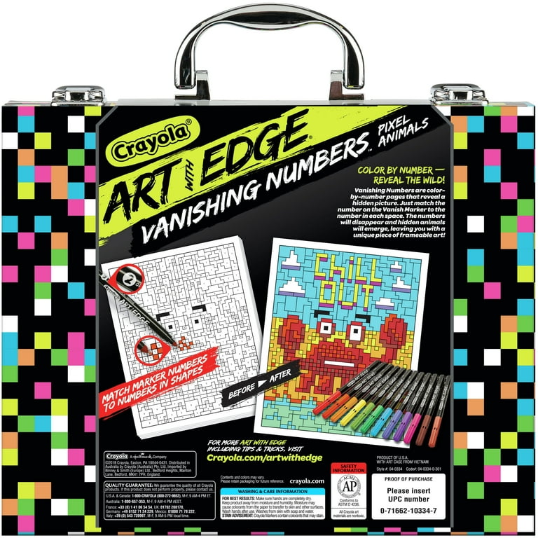 Crayola Art with Edge Pixelated Animals Art Set, 18 Piece