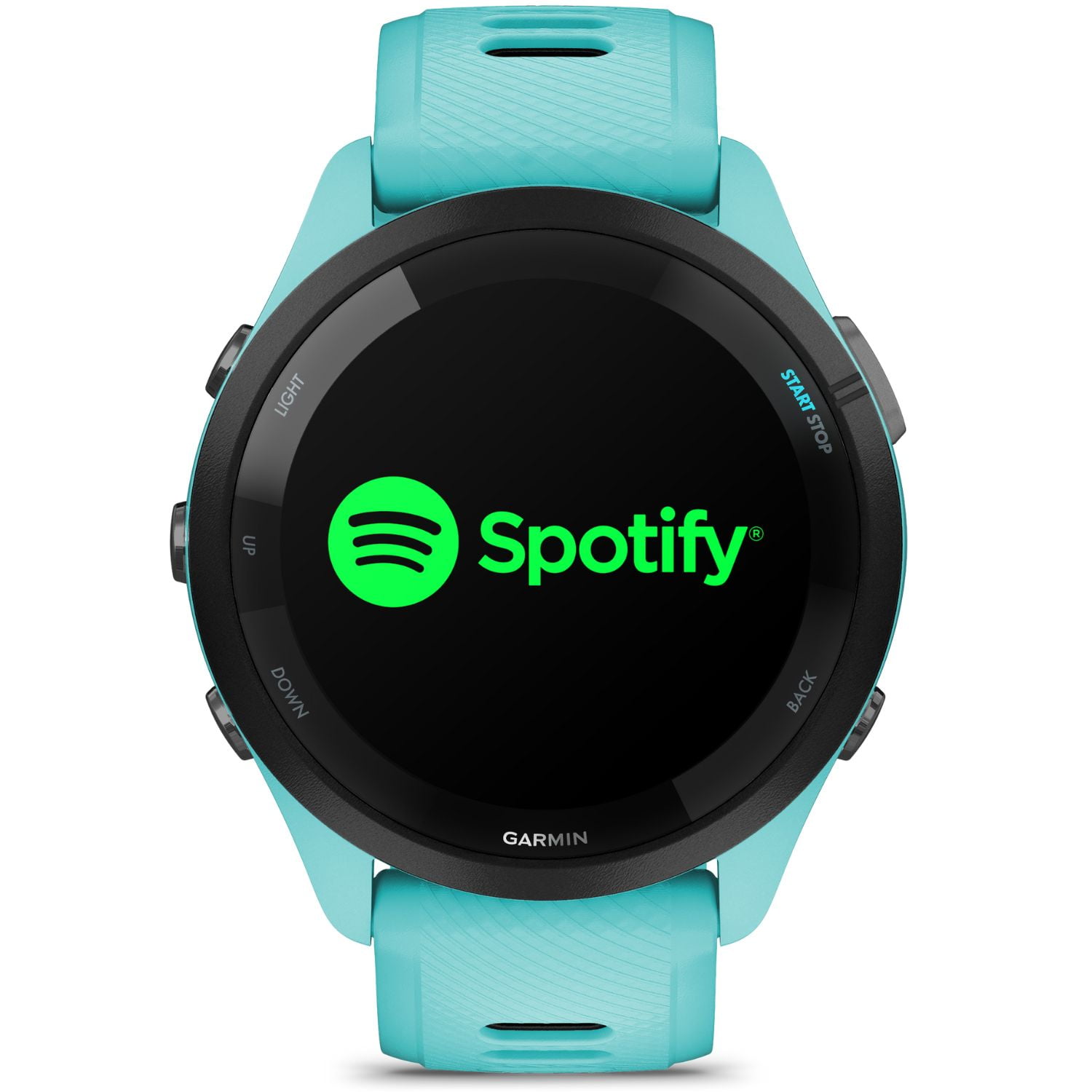 Garmin Forerunner 265 GPS Smartwatch, Aqua/Black Bundle with Deco Essentials Charging Dock for Garmin Venu 3 + Silicone Dust Cover + USB Type C Charging and Sync Cable