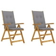 thumbnail image 3 of vidaXL Patio Reclining Chairs 2 pcs with Cushions Solid Acacia Wood, 3 of 33