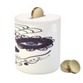 thumbnail image 3 of Day of the Dead Piggy Bank, Dia de los Muertos Sugar Skull Girl Face Make up Print, Ceramic Coin Bank Money Box for Cash Saving, 3.6" X 3.2", Black White and Blue, by Ambesonne, 3 of 4