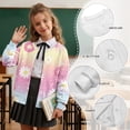 thumbnail image 6 of COEQINE Back to School Cardigan for Girls, Fun Print Lightweight Long Sleeve Sweater Alternative, Button Front Layer for Classroom & Playground, for 11-12 Years, Donut Daisy Pink, 6 of 7