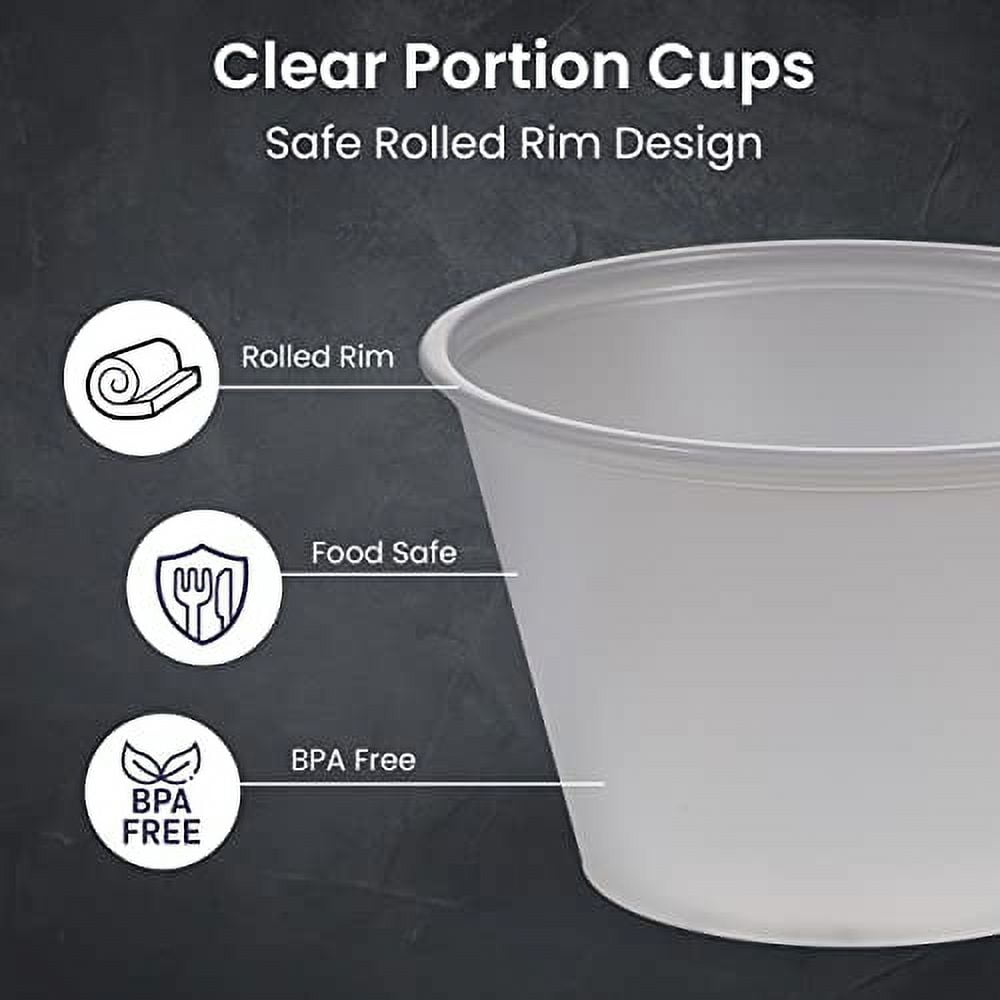 1250 Pack] 4 oz Portion Cups with Lids- Small Condiment Containers