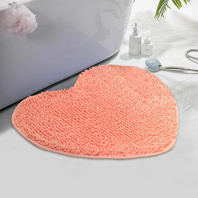 Dvkptbk Heart Shaped Rug , Heart Shaped Decorative Floor Mat, Shower Mat, Non Slip Washable Doormat Entrance Welcome Carpet for Home Living Room Sofa Bathroom Floor Heart Ru-G Bath Rugs on Clearance