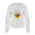 thumbnail image 3 of Xmyrz Going Out Tops For Women Pullover Sweatshirt Sunflower Print Hoodless Sweatshirt Vacation Baggy Long Sleeve Blouse Casual Blouses Cute Hoodies, 3 of 3