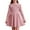 Pink, variant on Girls' Long Sleeve Sweater Dress Cable Knit Crew Neck Christmas Dress Flower Embroidery Warm Dresses Layering Wear