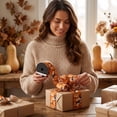 thumbnail image 3 of Orange Black Spiderweb Gift Wrapping Ribbon, Halloween Wired Edge Craft Ribbon for Fall Wreath DIY Decor, 141.73x2.48in, 3 of 6