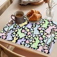 thumbnail image 3 of Easter Placemats Set of 12 Colorful Cute Rabbits Love Polka Dots Spring Place Mats Indoor Wipeable Table Mats Washable Cloth Dining Table Placemats for Kitchen Holiday Party Home Decor 13x19 Inch, 3 of 9
