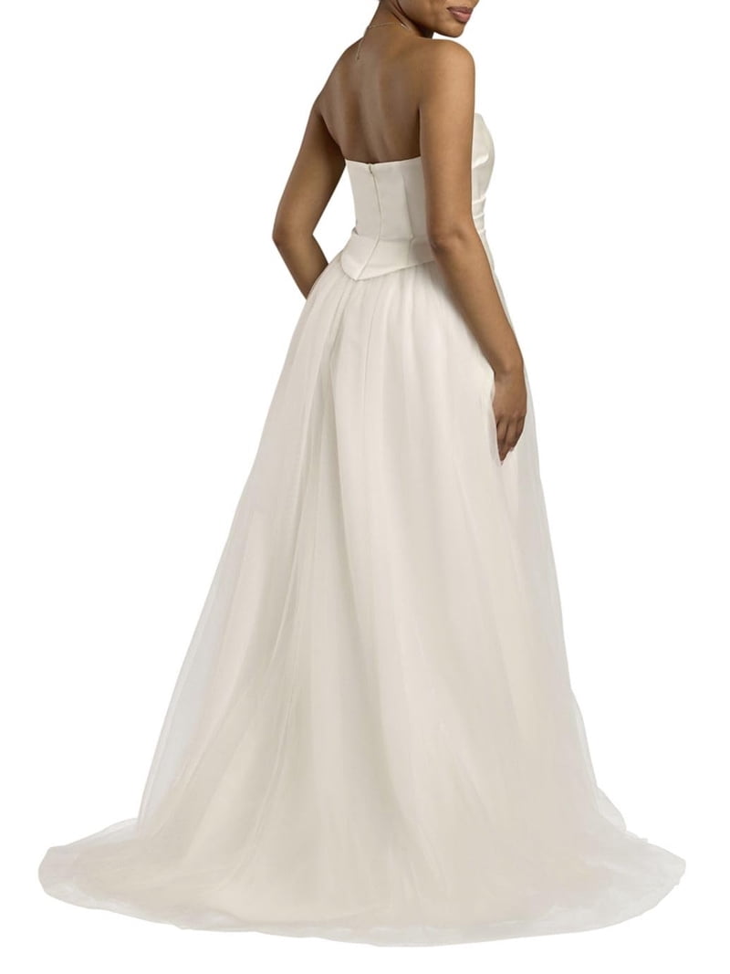 satin wedding dress david's bridal DAVID'S BRIDAL COLLECTION off shoulder satin gown wedding dress